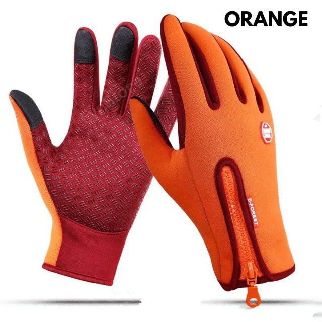 Gants d'hiver à écran tactile pour la moto, imperméables, avec doublure polaire