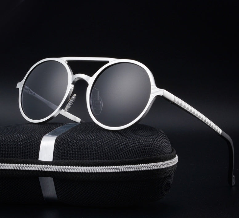 Polarized Round Sunglasses | Aluminum-Magnesium Vintage Frame – 5 Colors