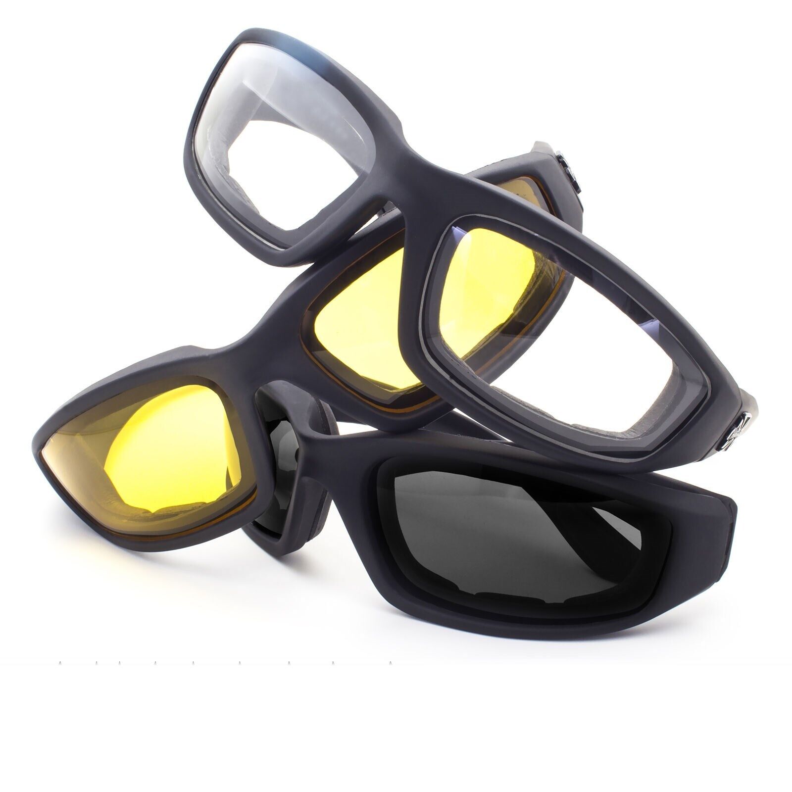 Motorcycle Riding Glasses – 3 Pairs UV400 Wind Resistant Biker Sunglasses