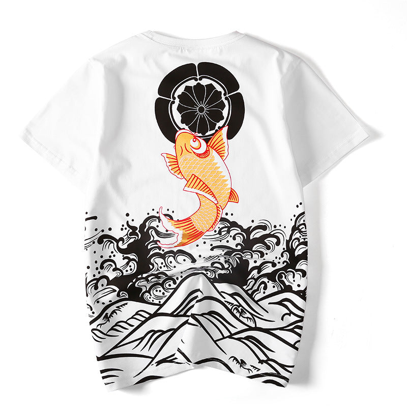 Wave Print T-Shirt | Oversized Cotton Graphic Tee – Unisex