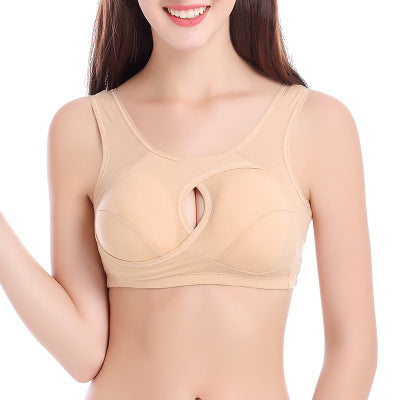 Plus Size Wire-Free Cotton Bra With Removable Padding