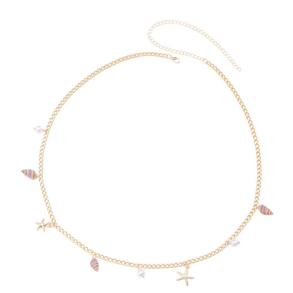 Bohemian Gold Waist Chain – Women's Metal Beach Body Chain Jewelry