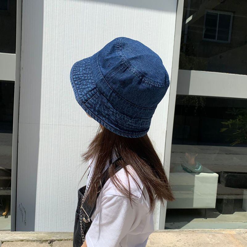 Denim Bucket Hat – Unisex Fisherman Hat in Black, Blue & Smalt