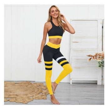 Quick-Dry Women's Yoga Set – Sports Bra & Leggings with Chest Pad