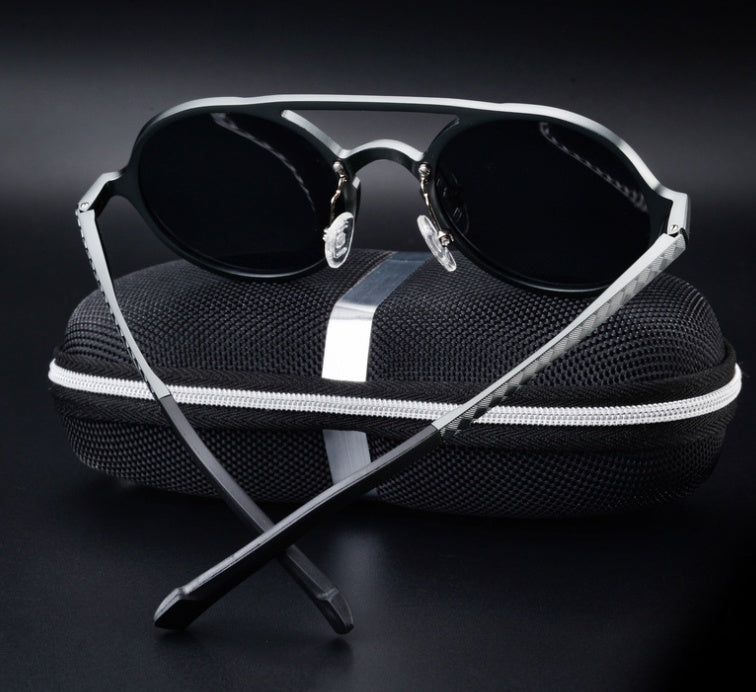 Polarized Round Sunglasses | Aluminum-Magnesium Vintage Frame – 5 Colors