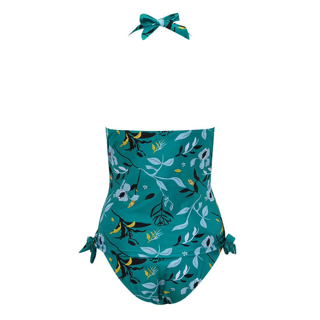 Plus Size Maternity Swimwear with Shorts | Women's Printed One-Piece Swimsuit – M to 3XL