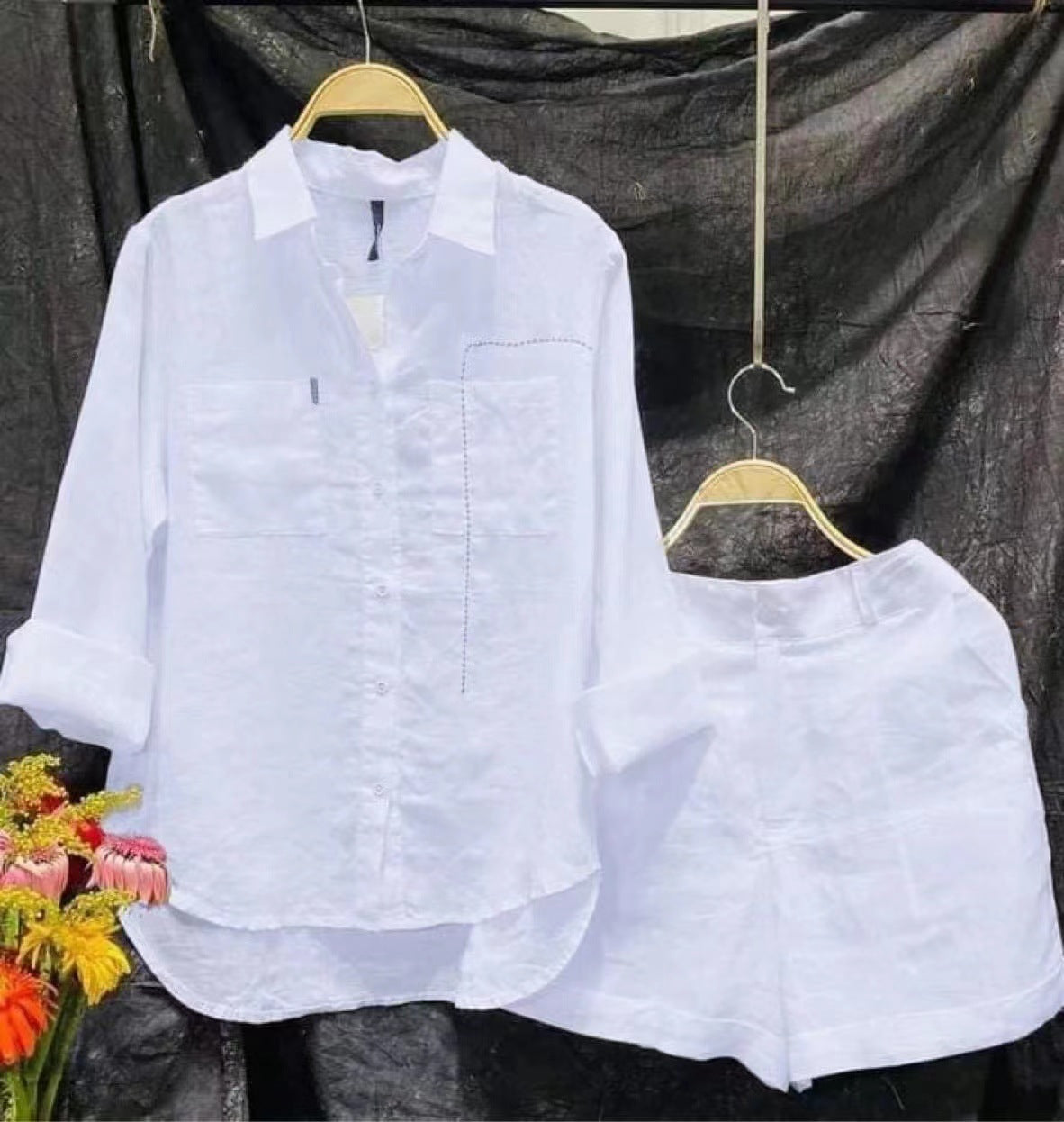 Fashion Solid Color Shirt Outfit