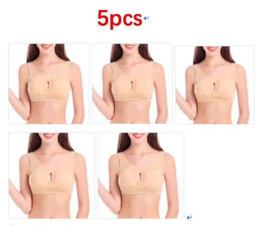 Plus Size Wire-Free Cotton Bra With Removable Padding