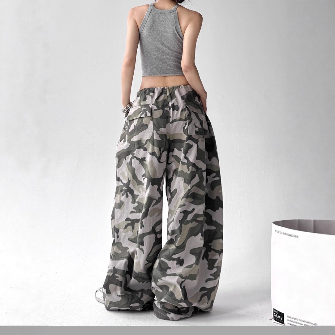 High-Waisted Wide-Leg Pants Tall Women Army AdriaPulse

