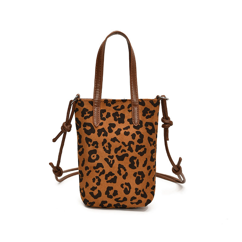 Retro Leopard Print Crossbody Bag | Suede Shoulder Phone Bag – Women's Autumn Winter Style