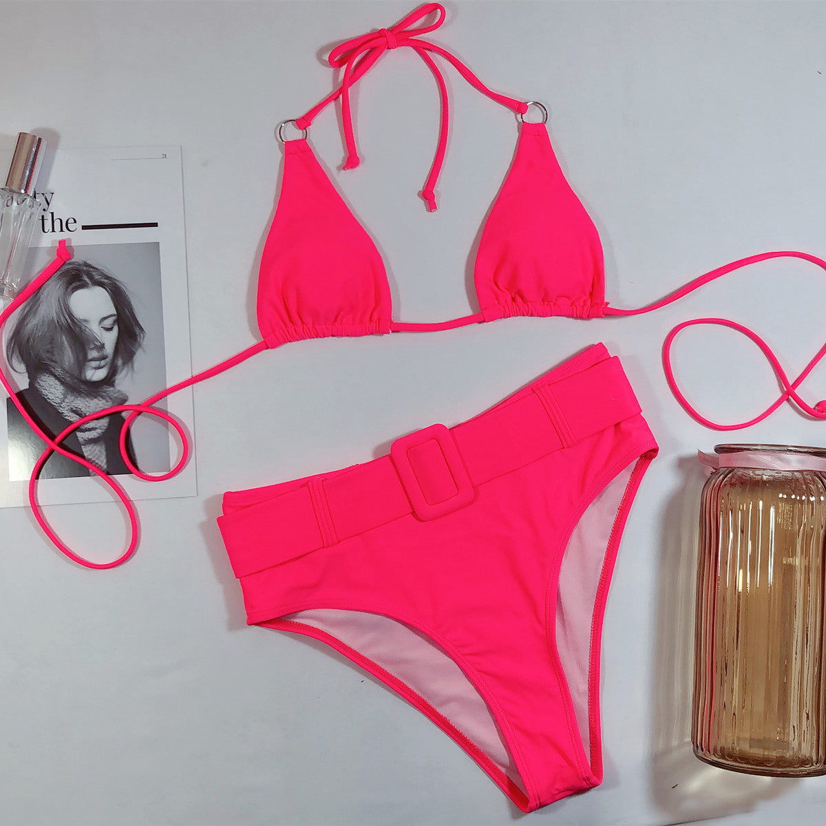 Haut de bikini nuque imprimé
