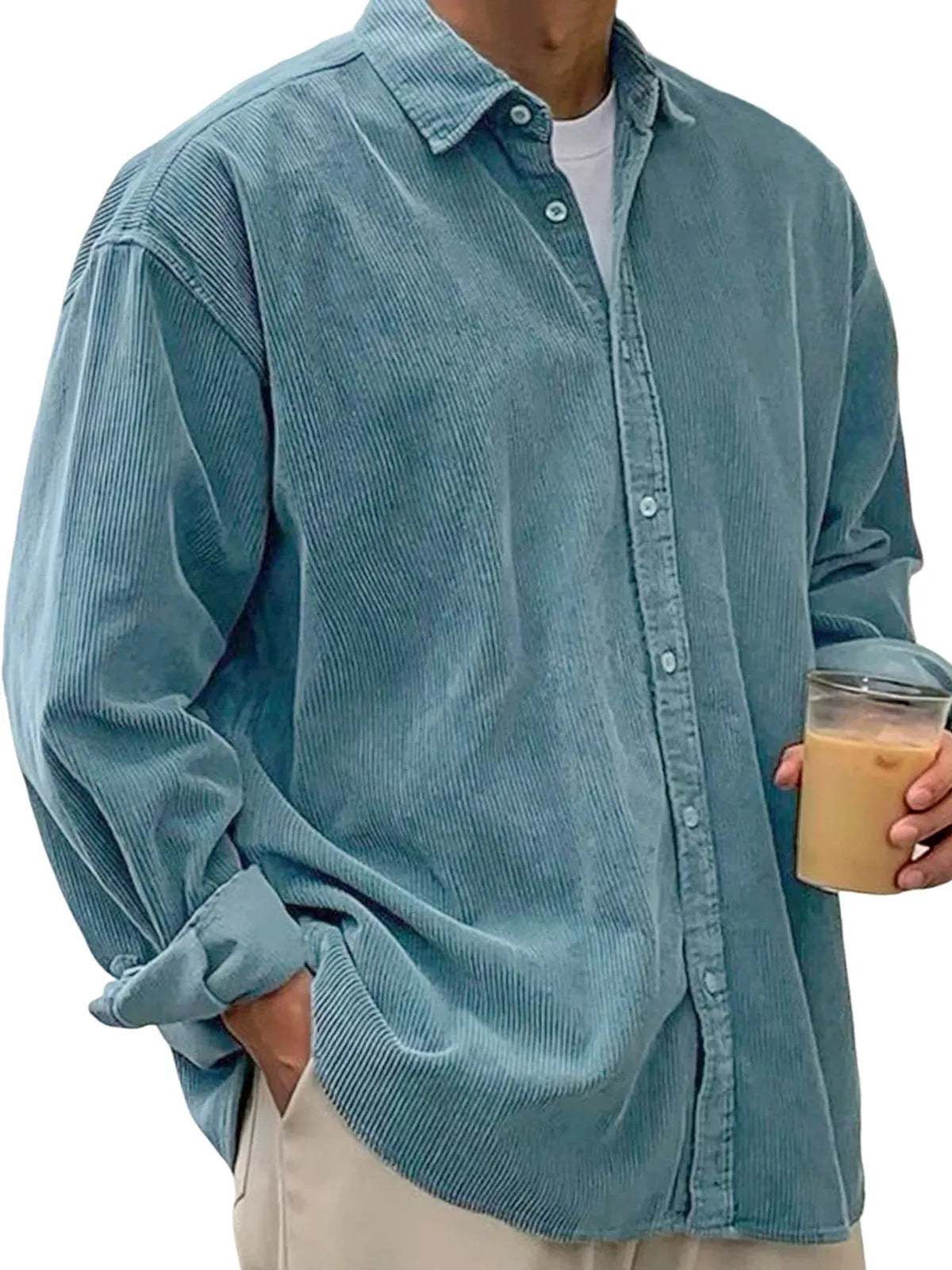 Casual Loose Men's Thick Shirt Jacket – 12 Colors S–5XL