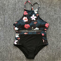 Floral Leaf Print Split Bikini – Women's Swimwear