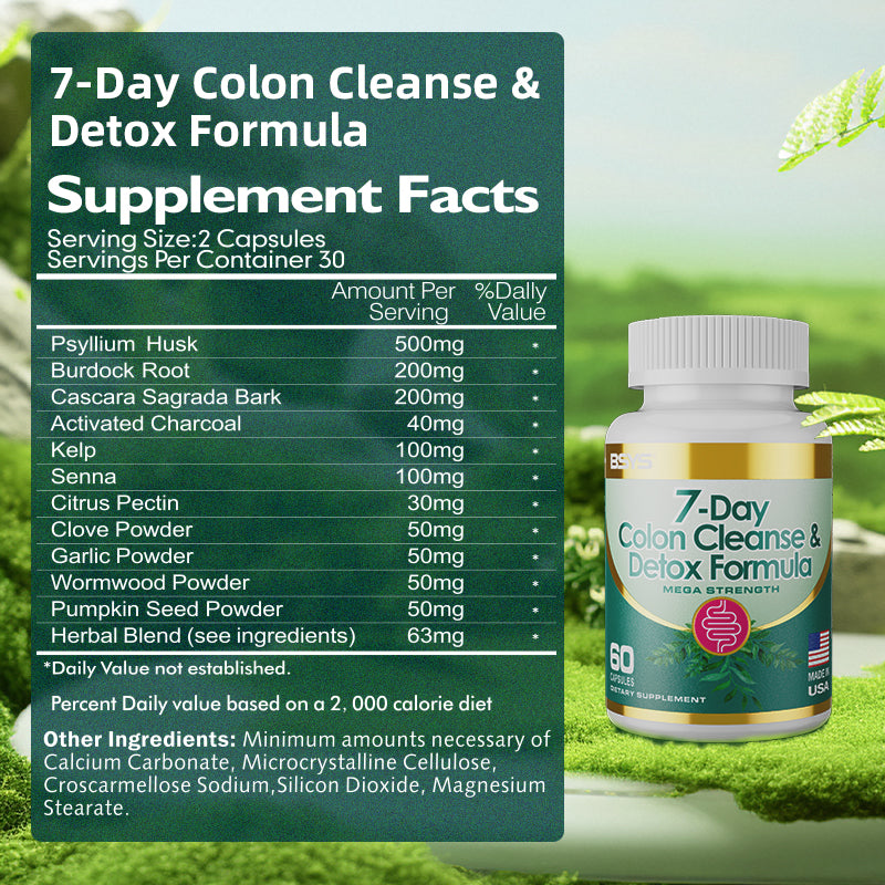 7-Day Colon Cleanse Detox Formula Capsules – AdriaPulse