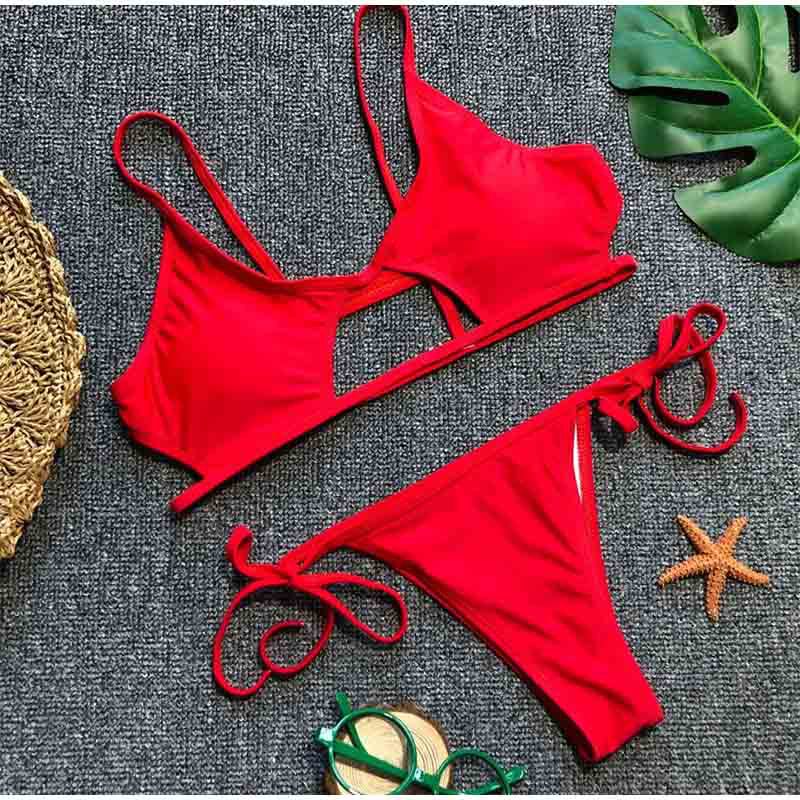 Maillot de bain bikini sexy pour femme – Deux pièces en polyester et spandex