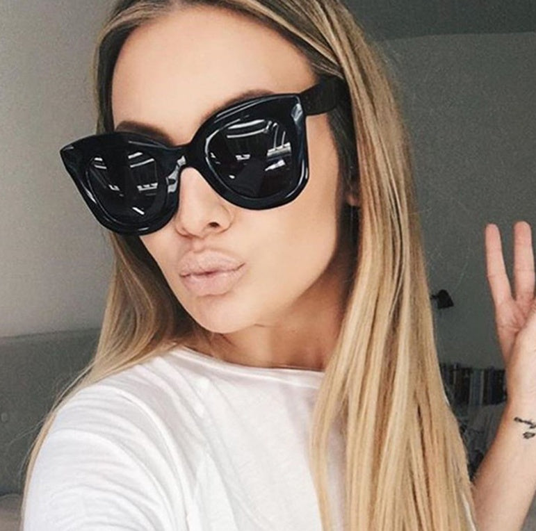 Women's Cat Eye Sunglasses Black – Vintage Gradient – AdriaPulse