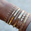 Diamond Bangle Bracelet Set – Gold Geometric Alloy Jewelry for Women