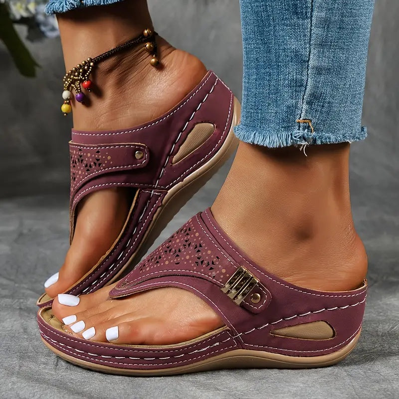 Women's Wedge Platform Roman Sandals PU – | AdriaPulse