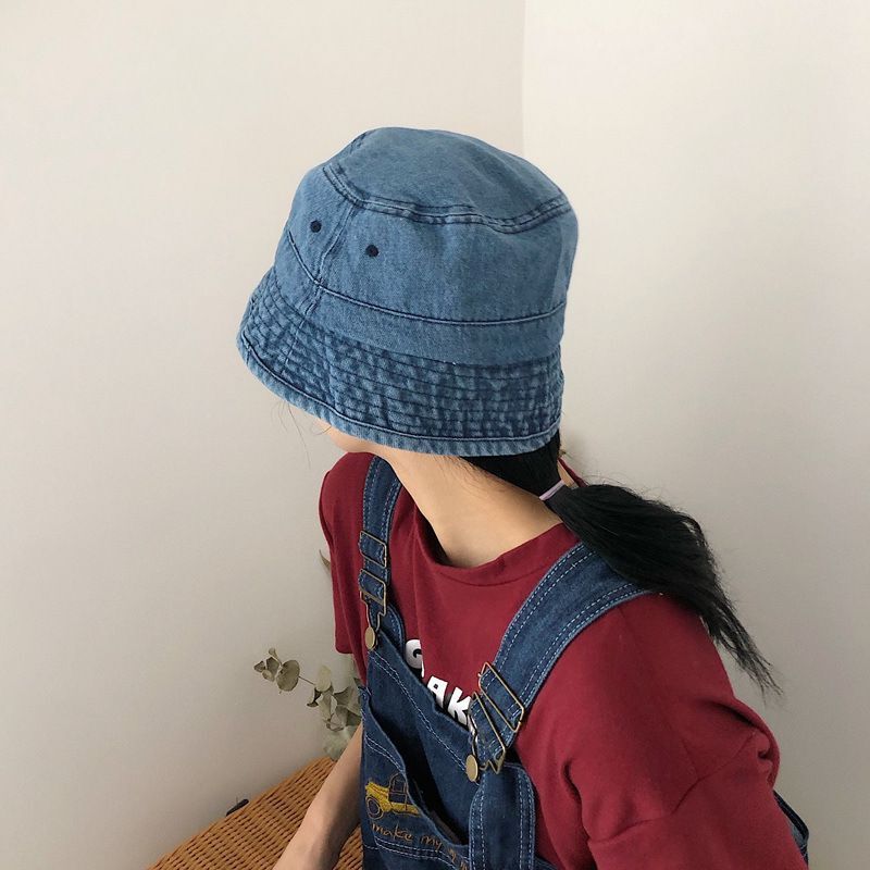 Denim Bucket Hat – Unisex Fisherman Hat in Black, Blue & Smalt