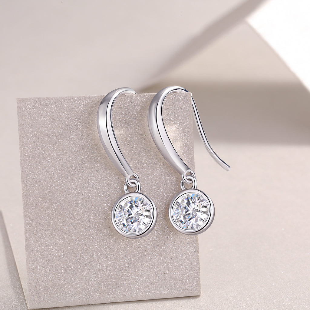 Moissanit-Ohrstecker – S925 Silber Platinbeschichtete Diamant-Ohrstecker