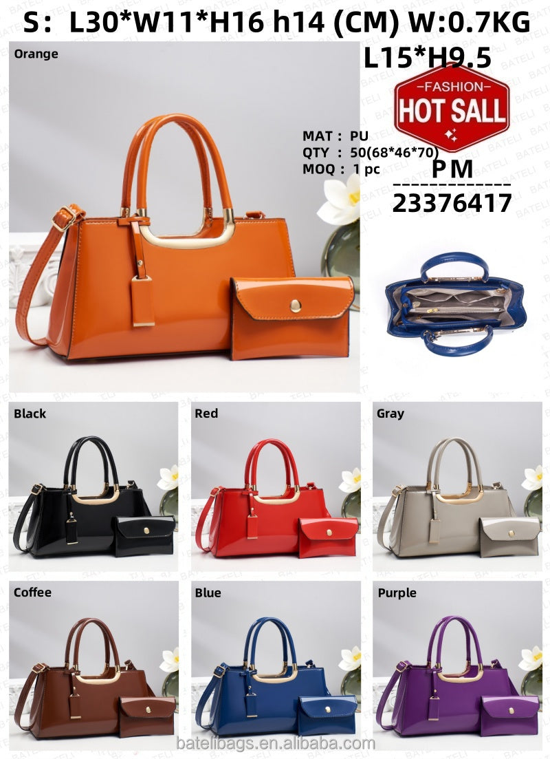 Casual Women's PU Leather Shoulder Bag – Chain & Embroidery Detail Tote