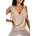 Bowknot Tie-Up Camisole Tank Top V-Neck Sleeveless Women – AdriaPulse"