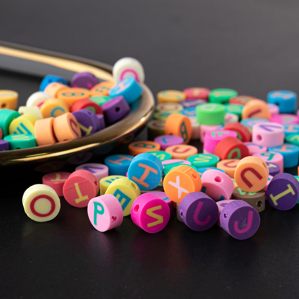 Punched Colorful Flat Bead Bracelet Weaving DIY Materials