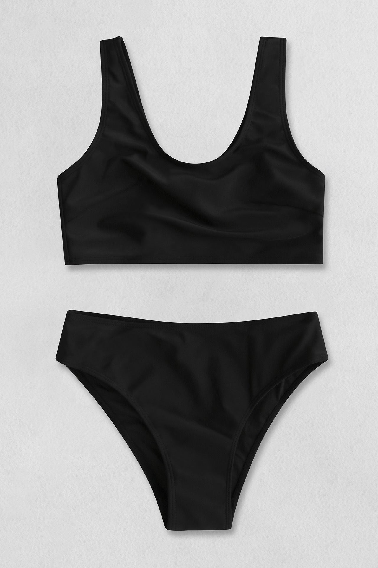 Schwarzer Bauchnabel-Split-Bikini – Damenbademode S–XL