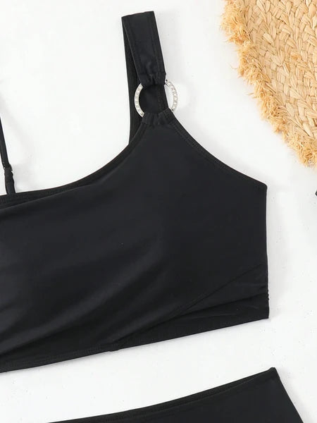 Asymmetrical Split Bikini Set | Quick-Dry Minimalist Swimsuit – Women