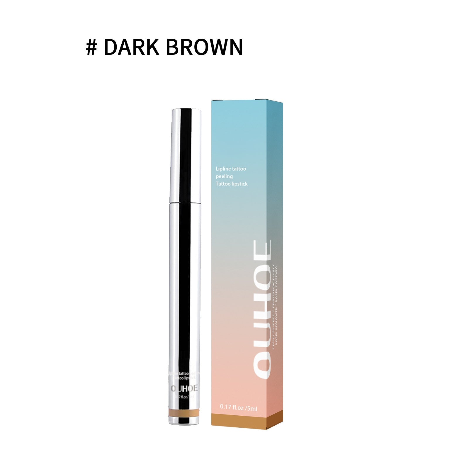 OUHOE Peel Off Lipliner – aufpolsternde Lippenkonturenfarbe mit Hyaluronsäure & Vitamin E | Dunkelbraun