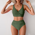 Sexy Split Swimsuit High Waist Swimsuit Outfit Bikini – Army Green | AdriaPulse
