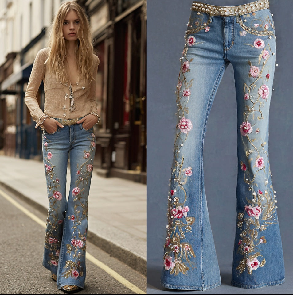Women's slim-fit blue denim jeans in straight leg cut, casual everyday style – AdriaPulse"