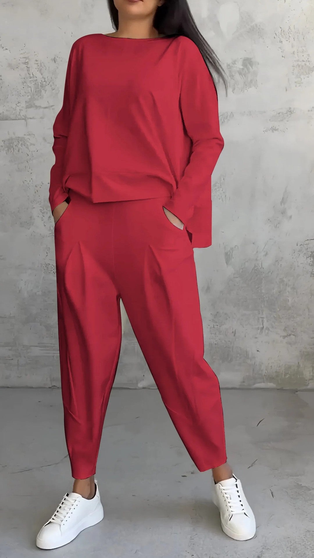 Women's Raglan Sleeve Top & Harem Pants Set – Casual Pocket Co-ord