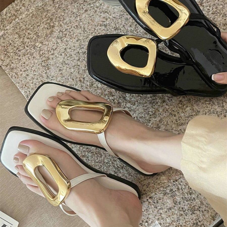 Women's Flat Sandals – Microfiber Slip-On Flip-Flops