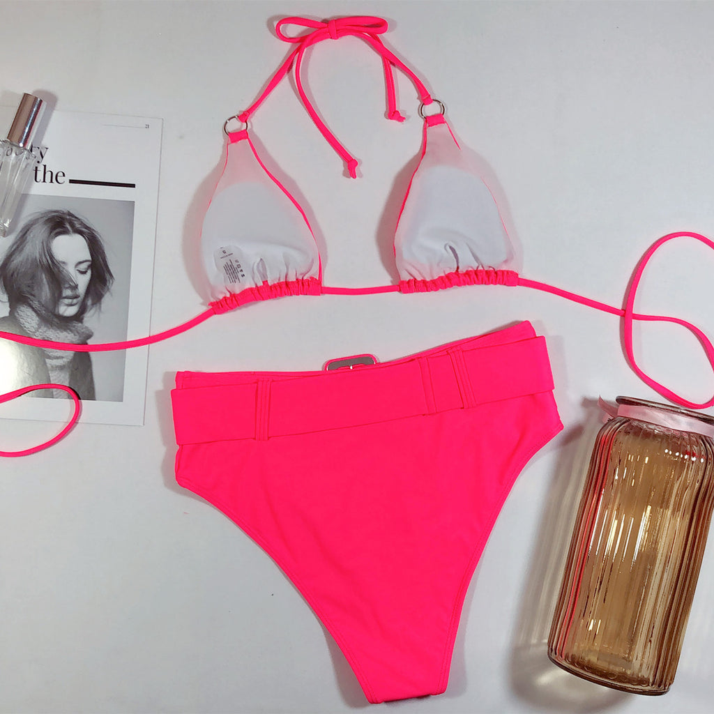 Haut de bikini nuque imprimé