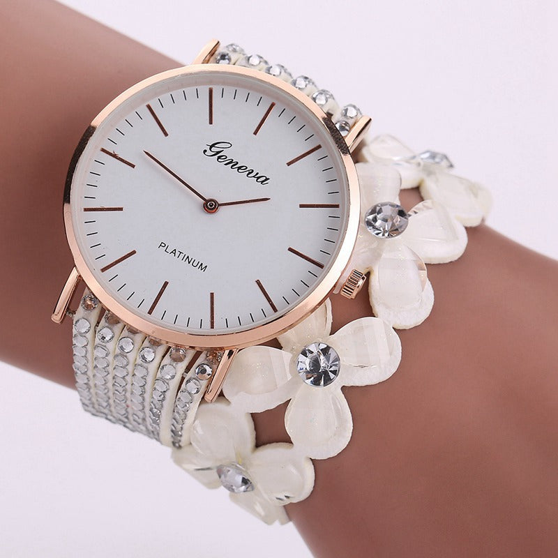 Women's Floral Quartz Bracelet Watch Elegant Dress Watch –  | AdriaPulse