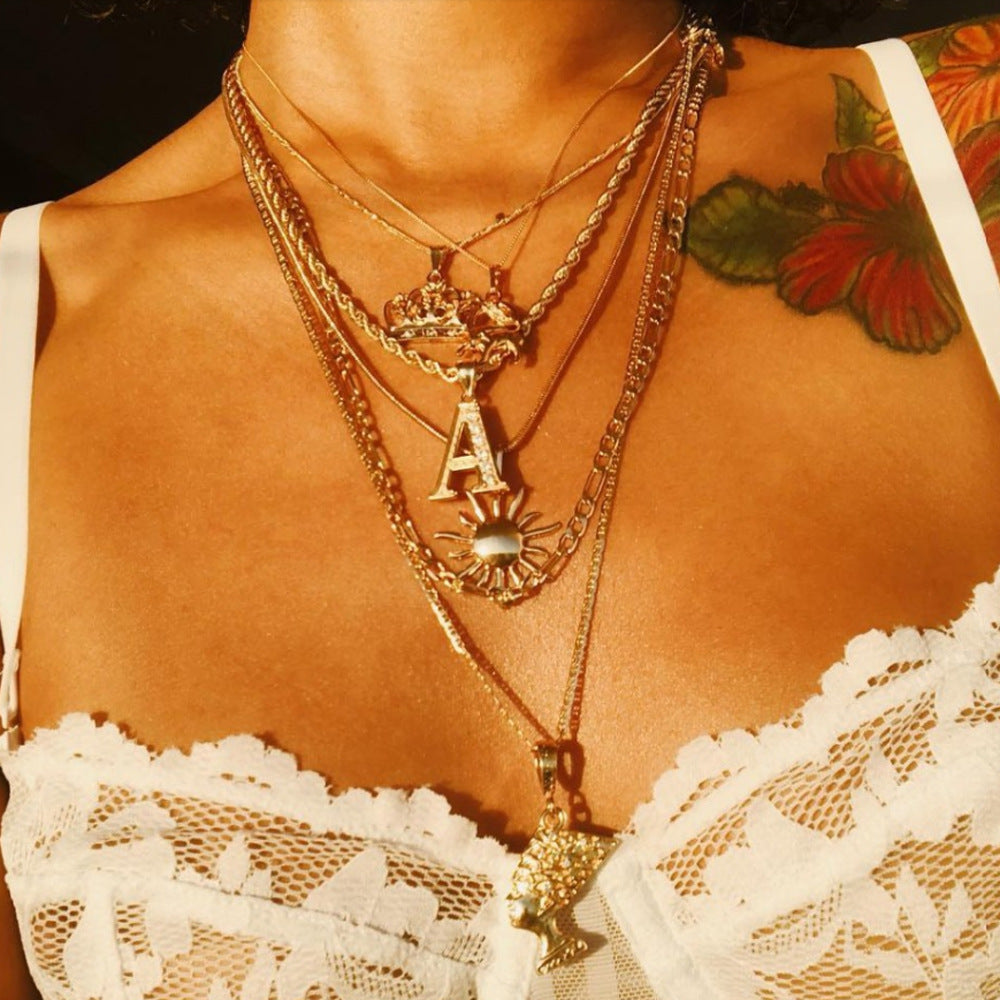 Egyptian Pharaoh Pendant Necklace – Vintage Alloy Statement Jewelry