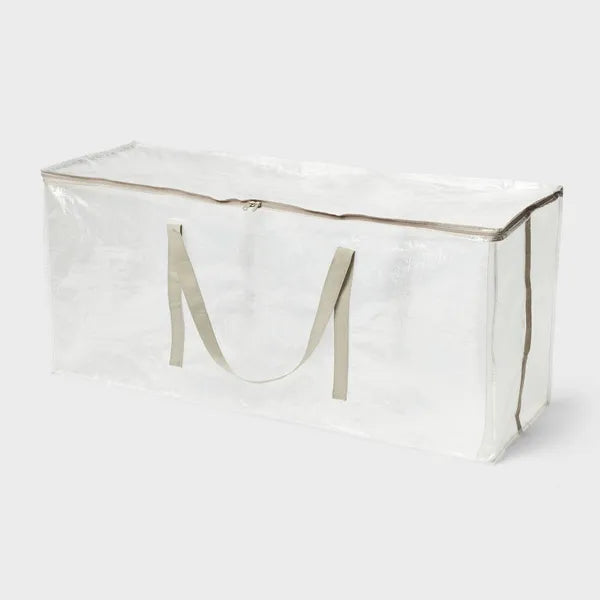 XL Large Translucent Storage Bag – Zipper Organizer for Bedding, Clothes & Towels