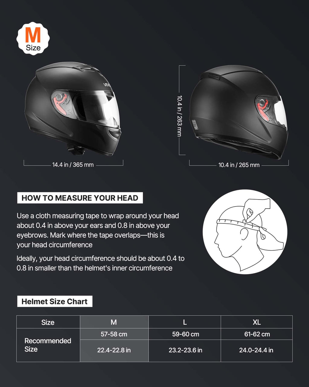 DOT approved full face motorcycle helmet in matte black with dual tinted and clear visor for men and women – AdriaPulse