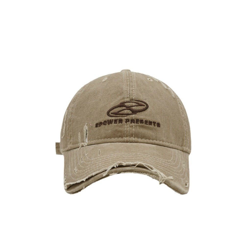 Distressed Denim Baseball Cap – Embroidered Washed Cotton Dome Cap | Adjustable | 5 Colors