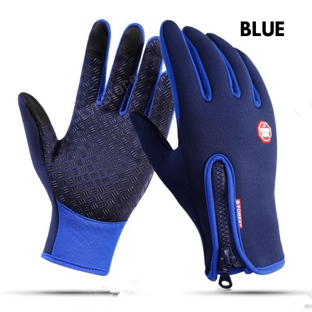 Gants d'hiver à écran tactile pour la moto, imperméables, avec doublure polaire
