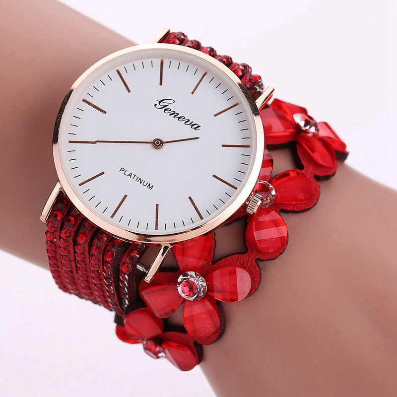 Women's Floral Quartz Bracelet Watch Elegant Dress Watch –  | AdriaPulse