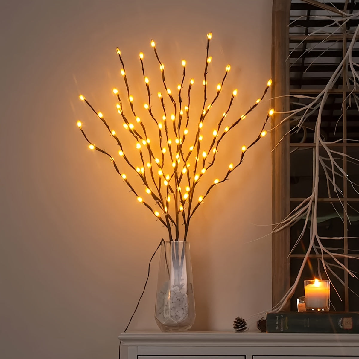 LED Ast-Deko-Leuchte – 4er-Set beleuchtete Äste für die Heimdekoration