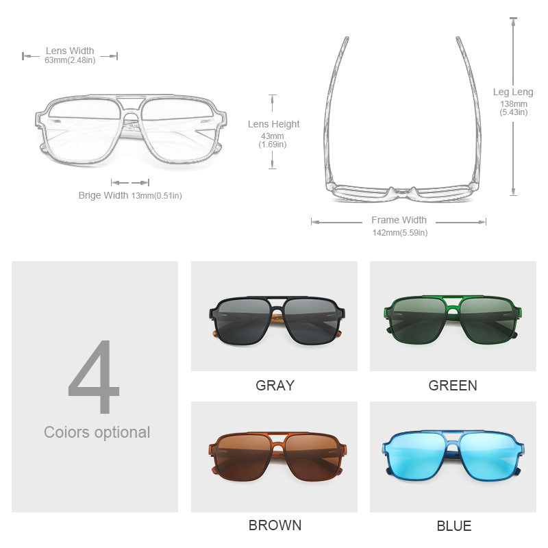 Polarized Wooden Sunglasses | UV400 Vintage Full Frame – 4 Colors