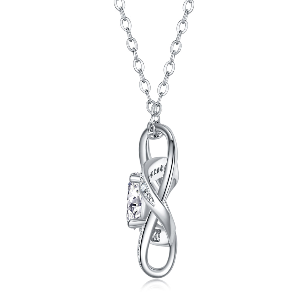 1 Carat Moissanite Pendant Necklace – S925 Silver Platinum-Plated Chain