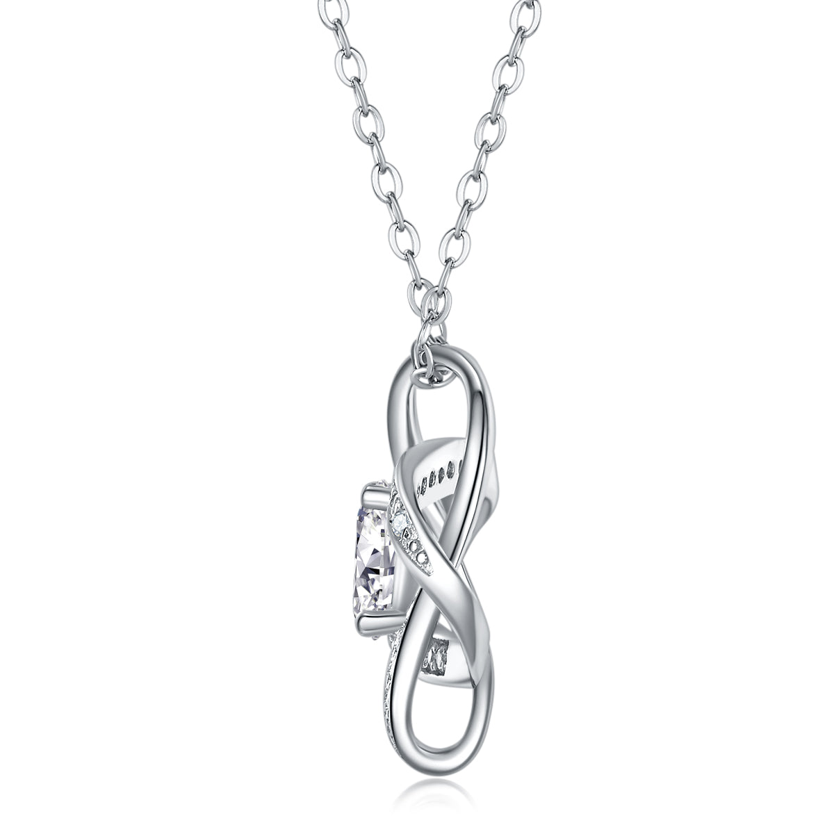 1 Carat Moissanite Pendant Necklace – S925 Silver Platinum-Plated Chain