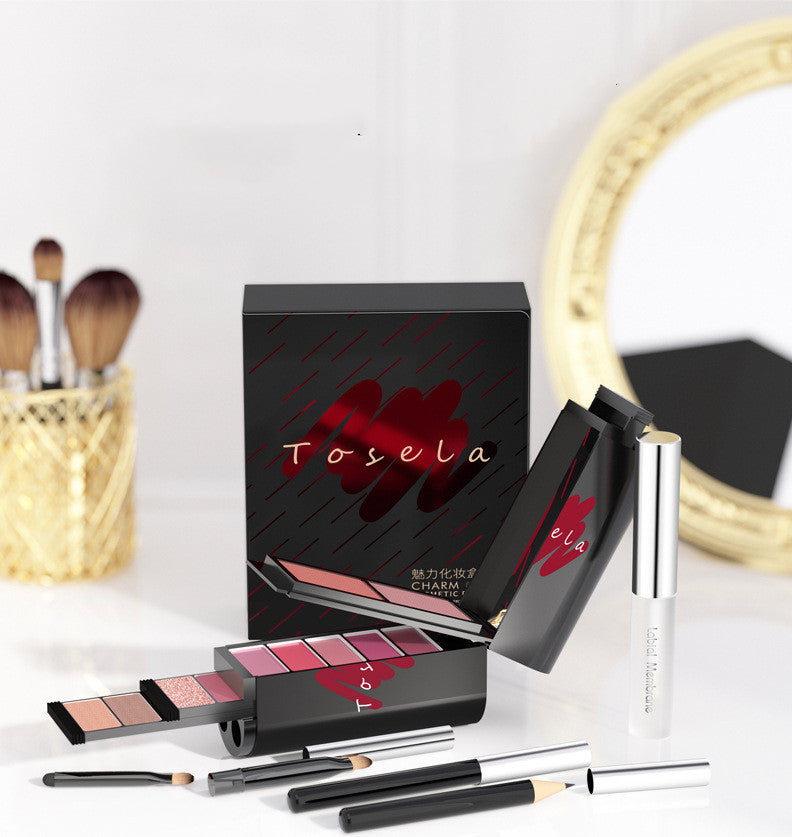 Komplettes Beauty Make-up Kit – Lidschatten, Lippenstift & Rouge Set