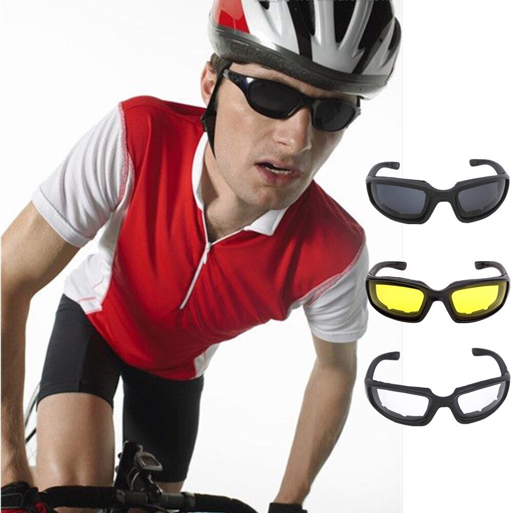 3-pair motorcycle riding glasses set with UV400 mirror lenses in gray, clear and yellow – AdriaPulse
