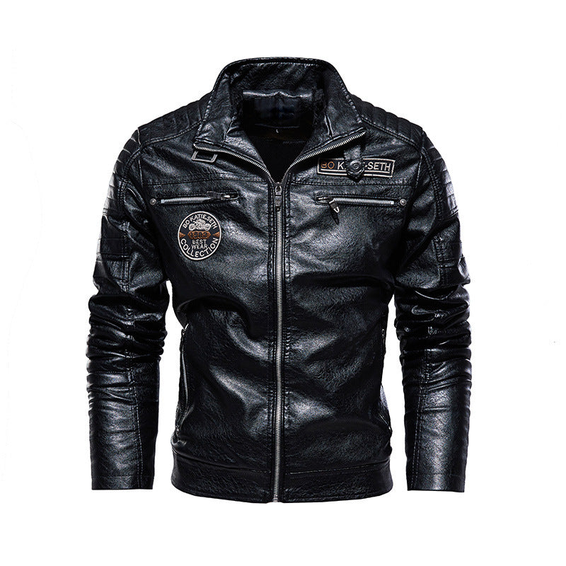 Hardman plush leather motorcycle riding jacket for men in black – AdriaPulse