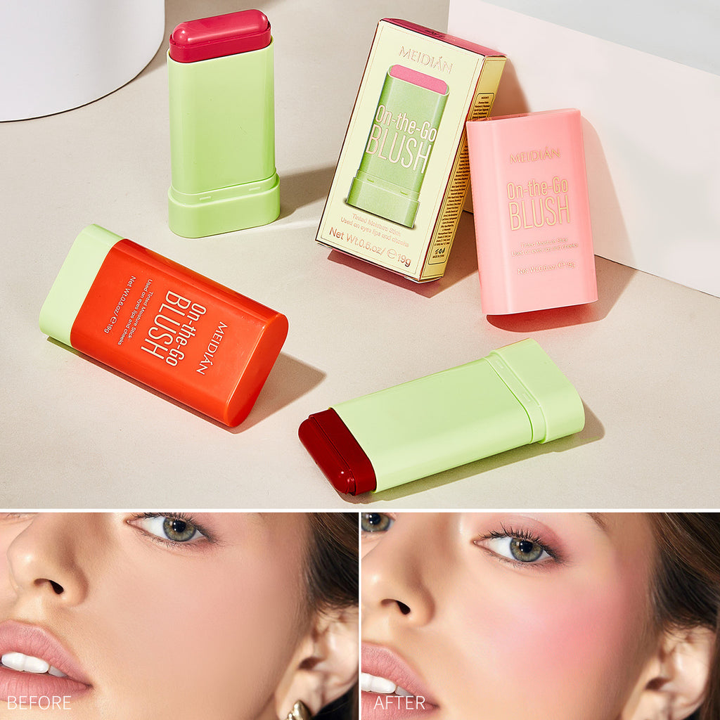 Fard à Joues en Poudre Rouge – Fard à Joues Naturel Effet Nu pour Tous Types de Peaux | 19g | 3 Teintes